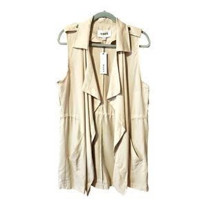 BB Dakota Oversized Vest with Drawstring Waist Light Khaki Size Medium NWT